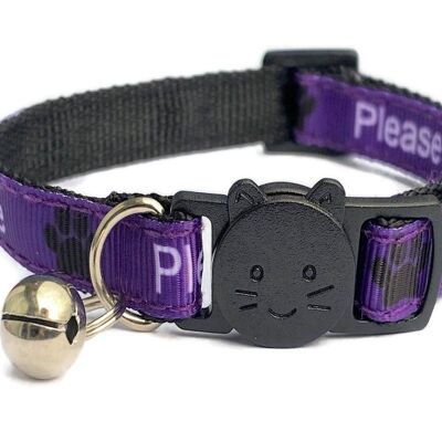 Please Do Not Feed Me' Kitten Collar - Purple