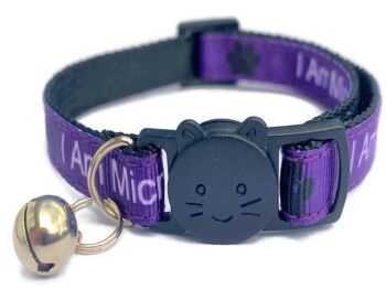 Collier pour chat I Am Microchipped - Violet 1