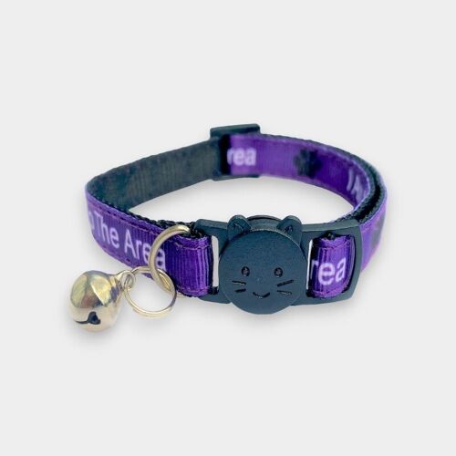 I Am New To The Area' Cat Collar - Purple