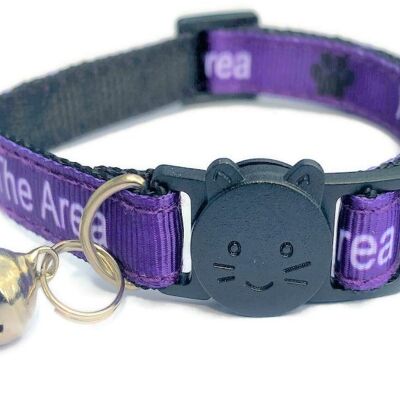 I Am New To The Area' Kitten Collar - Purple