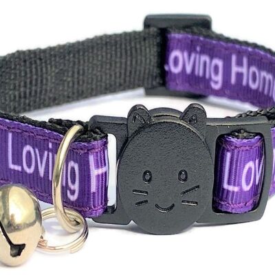 I Have A loving Home' Cat Collar - Purple