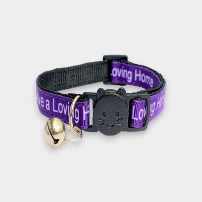 I Have A loving Home' Cat Collar - Purple