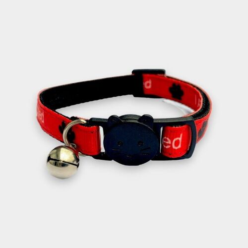 I Am Microchipped' Cat Collar - Red