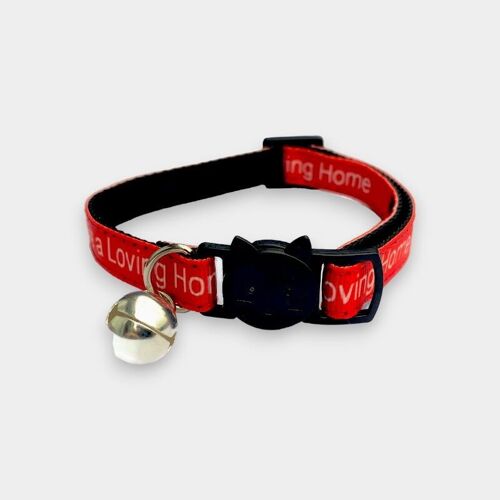 I Have A loving Home' Cat Collar - Red