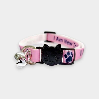 Soy nuevo en el collar para gatos de la zona - Rosa