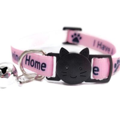 I Have A loving Home' Kitten Collar - Pink
