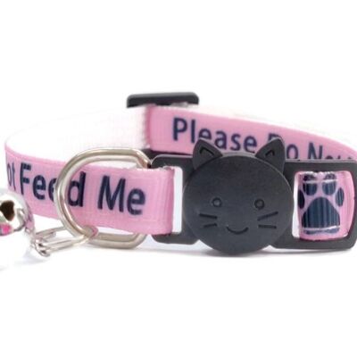 Please Do Not Feed Me' Cat Collar - Pink