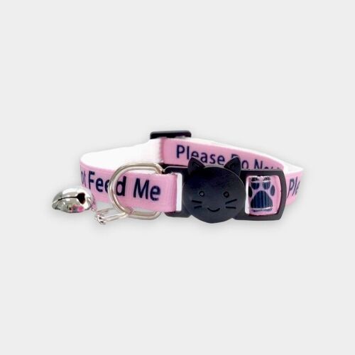 Please Do Not Feed Me' Cat Collar - Pink