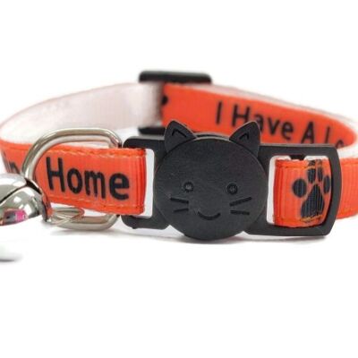 I Have A loving Home' Cat Collar - Orange