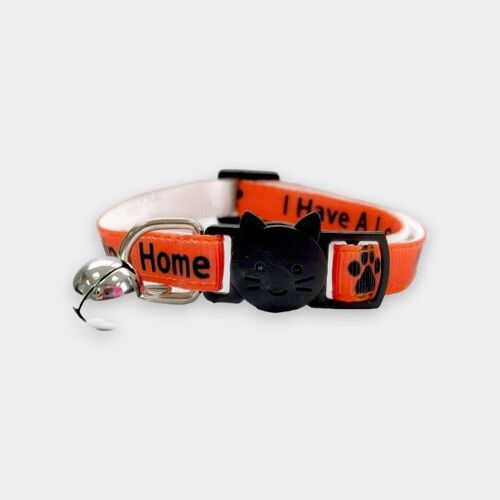 I Have A loving Home' Cat Collar - Orange