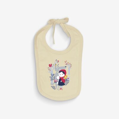 Natural bib Red Riding Hood 100% organic cotton certified OEKO-TEX