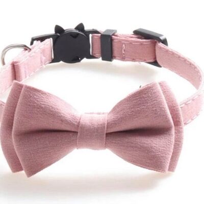 Luxury Cat Collar with Bow Tie - Pink