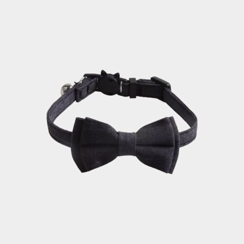 Luxury Cat Collar with Bow Tie - Navy Blue