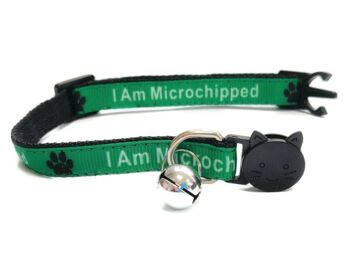 Collier pour chat Je suis micropucé - Vert 2