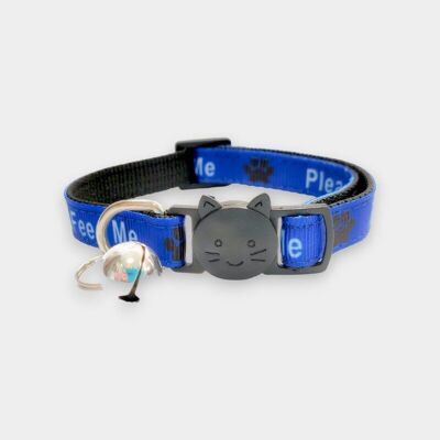 Please Do Not Feed Me' Cat Collar - Blue