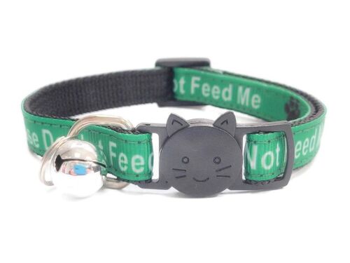 Please Do Not Feed Me' Cat Collar - Green