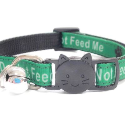 Please Do Not Feed Me' Kitten Collar - Green