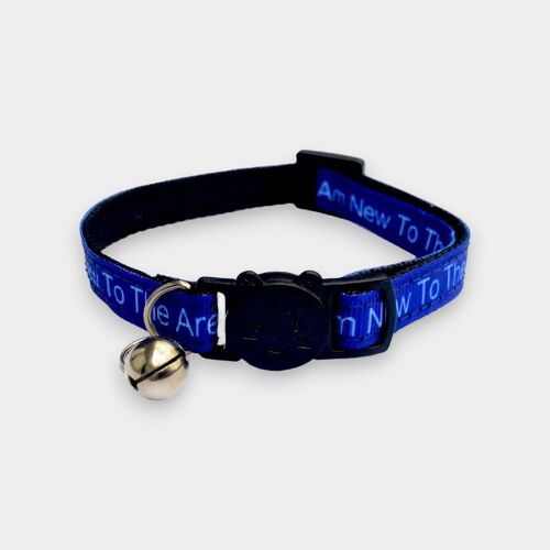 I Am New To The Area' Cat Collar - Blue