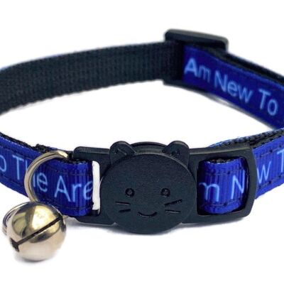 I Am New To The Area' Kitten Collar - Blue