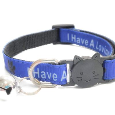 I Have A loving Home' Cat Collar - Blue