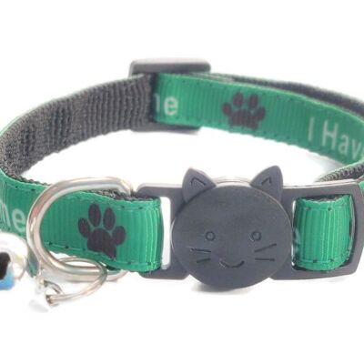I Have A loving Home' Cat Collar - Green