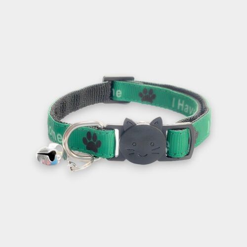 I Have A loving Home' Cat Collar - Green