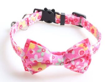 Collier pour Chat de Luxe - Floral Rose avec Noeud Papillon