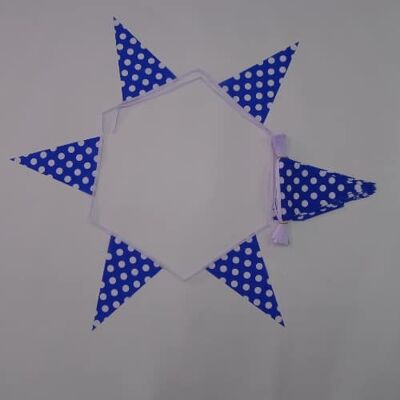 10m 24 flag 8"x12" Royal//White Polka Dot bunting