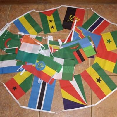 15m 54 flag African Nations bunting (updated with Mauritania new flag design)