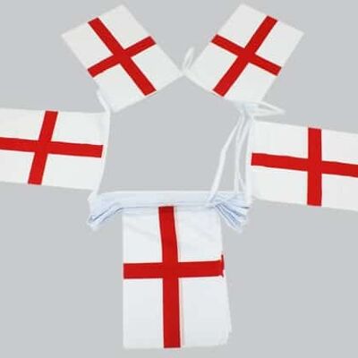 20m 32 flag 18"x12" St George Cross Bunting (England)