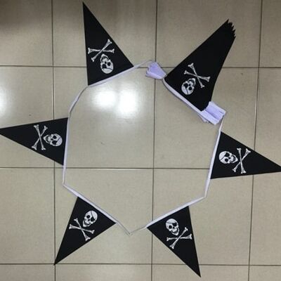 20m 50 flag 8x12 triangle Skull & Crossbones bunting