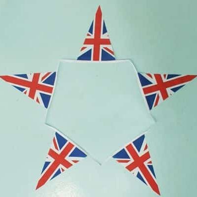 20m 50 flag Union Jack Triangle shape VE Day Bunting