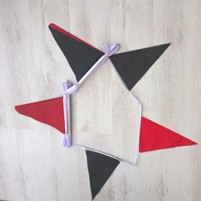 20m 54 flag 7.5" x 11.75" black/red bunting