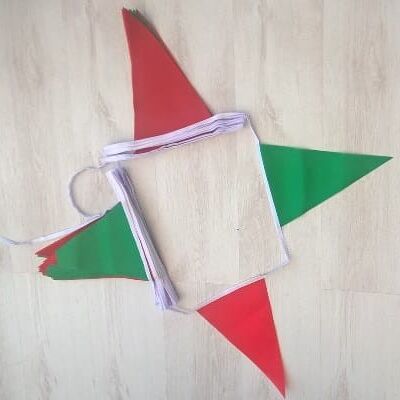 20m 54 flag 7.5" x 11.75" Red/Green bunting