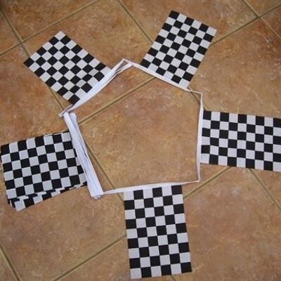 6m 20 flag Black/White Checkered Bunting