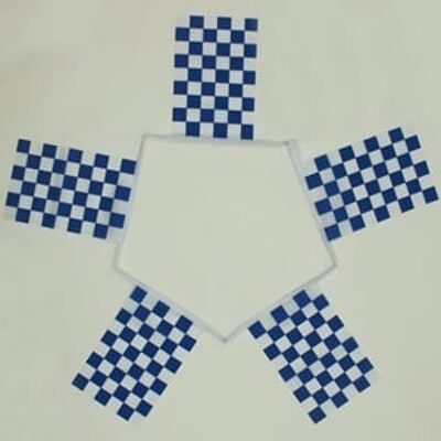 6m 20 flag Blue/White Checkered bunting