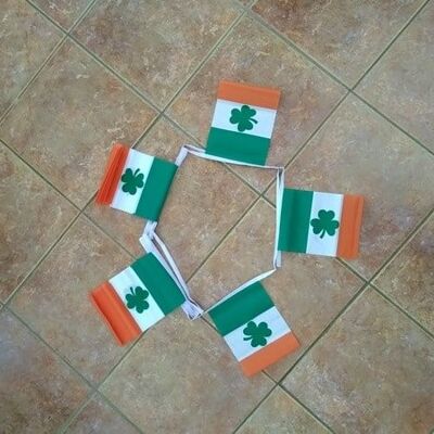 6m 20 flag Ireland Shamrock bunting new (tri colour)