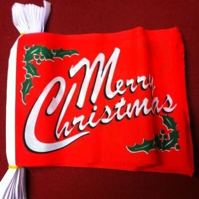 6m 20 flag Merry Christmas red bunting