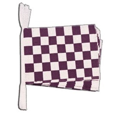 6m 20 flag Purple/White Checkered bunting