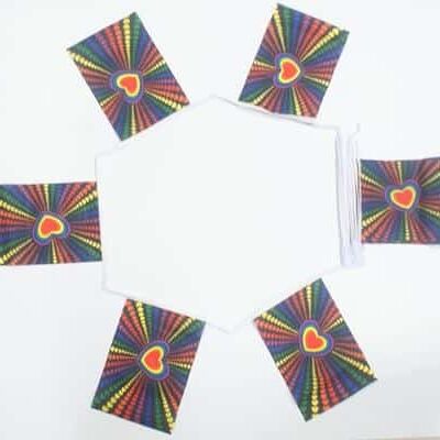 6m 20 flag Rainbow Love (gay pride) bunting