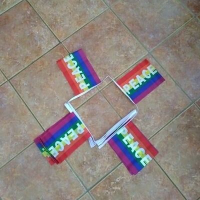 6m 20 flag Rainbow Peace bunting (Gay Pride)