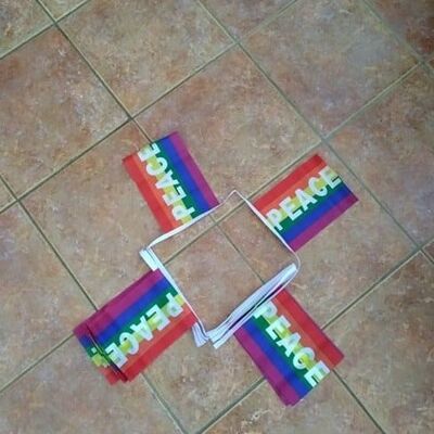 6m 20 flag Rainbow Peace bunting (Gay Pride)