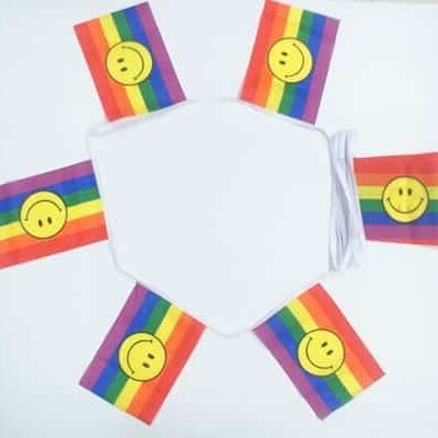 6m 20 flag Rainbow Smile (gay pride) bunting