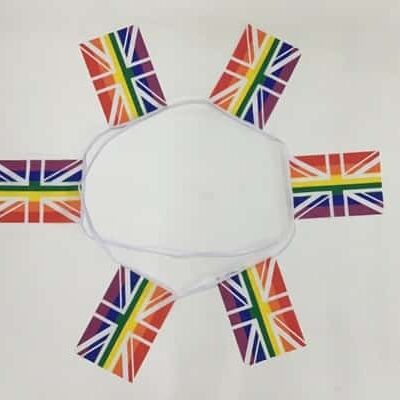 6m 20 flag Rainbow Union Jack (Gay Pride) bunting