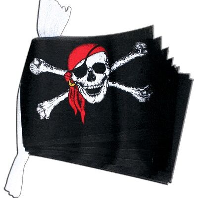 6m 20 flag Skull and Scarf (pirate) Bunting