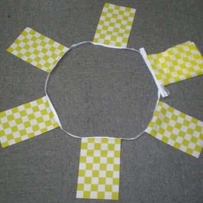 6m 20 flag Yellow/White Checkered bunting
