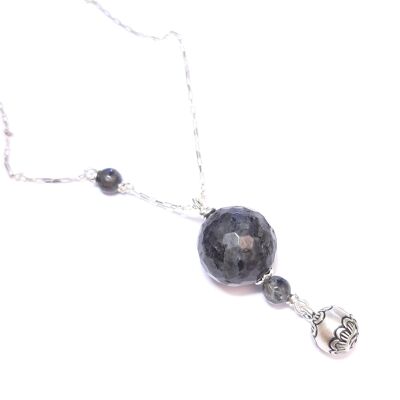 Bola De Grossesse Labradorite Noire, Pierres Naturelles Et Argent 925