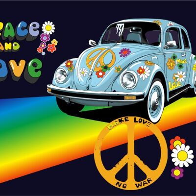 Peace Love Car 5'x3'