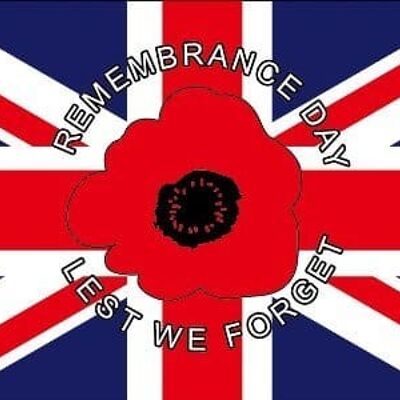 Poppy Flag (Remembrance Day) Lest We Forget new revised design