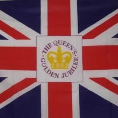 Queens Golden Jubilee Crest Union Jack 5' x 3'